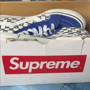 Blue High top Supreme Vans